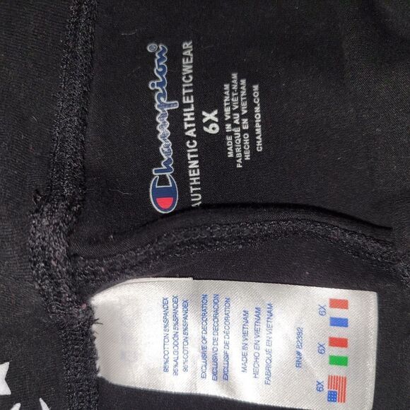 Champion Black Leggings with Stars Black And White Size 6x - Picture 3 of 4